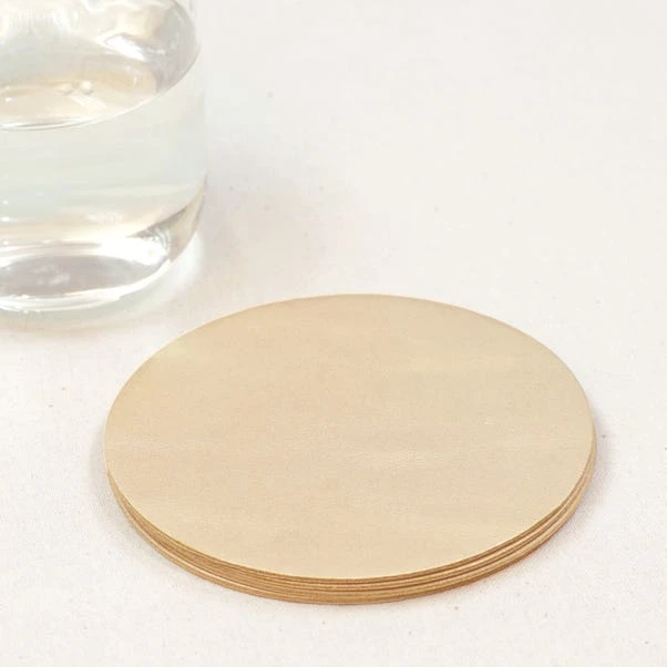 Pack Of 4 Faux Leather Champagne Coasters 1 Pack Of 4 Faux Leather Champagne Coasters