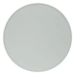 Set Of 4 Reversible Grey Faux Leather Placemats