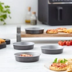 Set Of 4 Air Fryer 10cm Round Tins