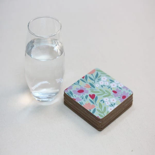 Set Of 4 Meadow Cork Back Coasters 1 Set Of 4 Meadow Cork Back Coasters