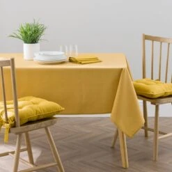 Wipe Clean BCI Cotton Tablecloth Ochre