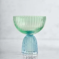 Set Of 2 Florence Blue & Green Coupe Glasses -Online Tableware Store 30922782 alt02