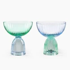 Set Of 2 Florence Blue & Green Coupe Glasses -Online Tableware Store 30922782 alt03