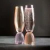 Set Of 2 Florence Lilac & Apricot Flute Glasses