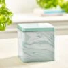 Metal Tin Green Marble