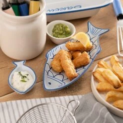 Fish Plate And Dip Bowl
