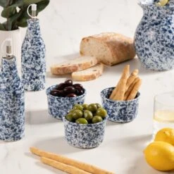 Set Of 3 Splatter Stoneware Ramekins