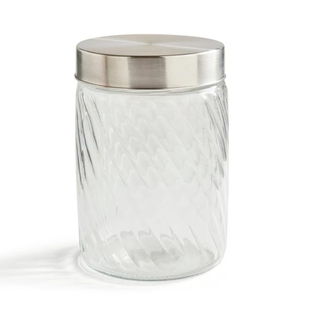 Ribbed Glass Textured Jar 2 Ribbed Glass Textured Jar - Image 2