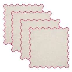 Set Of 4 Scallop Napkins