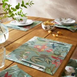 Set Of 2 Botanical Birds Placemats