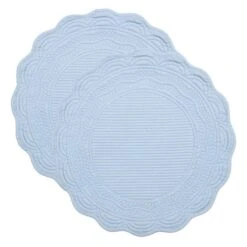 Set Of 2 Scalloped Quilted Placemats