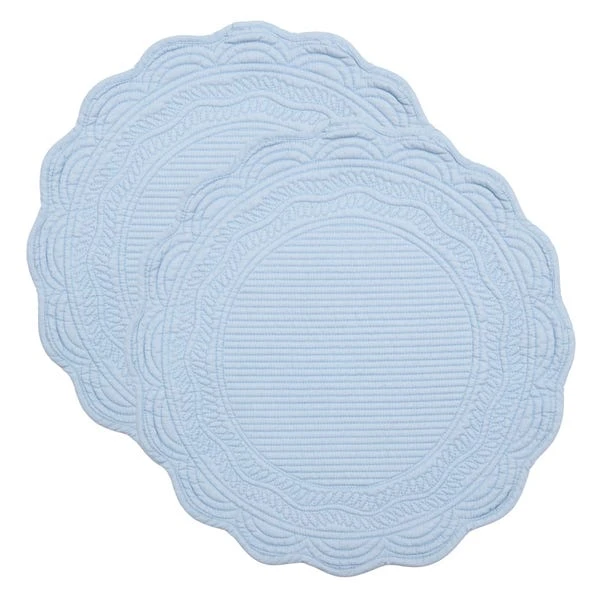 Set Of 2 Scalloped Quilted Placemats 1 Set Of 2 Scalloped Quilted Placemats