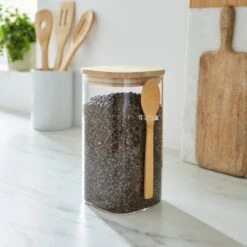 Glass Square Jar With Spoon -Online Tableware Store 30925121