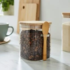 Glass Square Jar With Spoon -Online Tableware Store 30925123