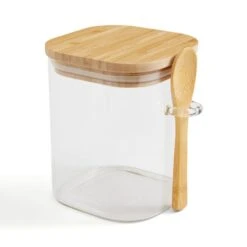 Glass Square Jar With Spoon -Online Tableware Store 30925123 alt02
