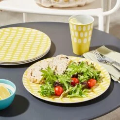 Polka Yellow Ochre Dinner Plate