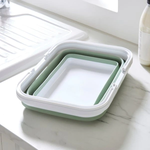 Collapsible Cleaning Bowl With Handle Sage 2 Collapsible Cleaning Bowl With Handle Sage - Image 2