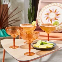 Ripple Acrylic Margarita Glass