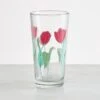 Magenta Tulip Decal Highball Glass
