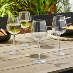 Set Of 4 Clear Acrylic Wine Glasses