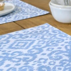 Set Of 2 Light Blue Ikat Placemat -Online Tableware Store 30931865 alt02