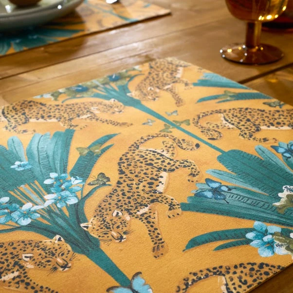 Set Of 2 Tropical Leopard Placemat 2 Set Of 2 Tropical Leopard Placemat - Image 2