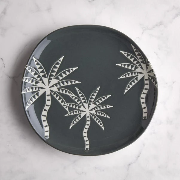 Stoneware Palm Tree Organic Side Plate 2 Stoneware Palm Tree Organic Side Plate - Image 2