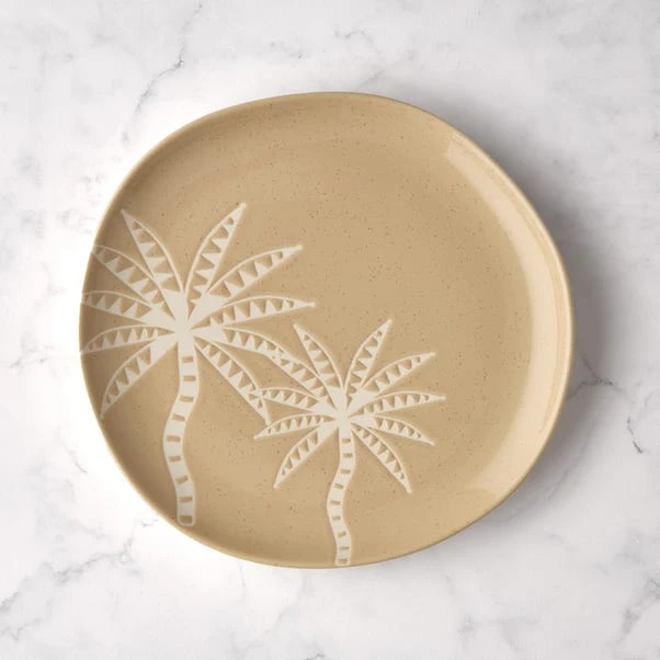 Stoneware Palm Tree Organic Side Plate 1 Stoneware Palm Tree Organic Side Plate