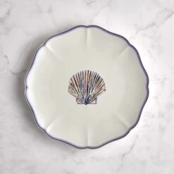 Shell Stoneware Wavy Side Plate