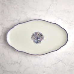 Shell Stoneware Wavy Serving Platter