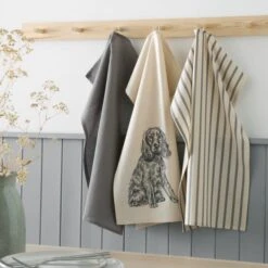 Set Of 3 Spaniel Dog Tea Towels