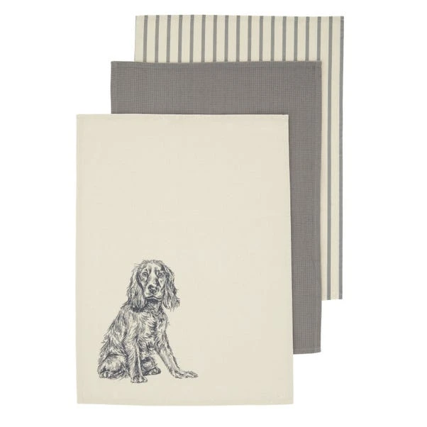 Set Of 3 Spaniel Dog Tea Towels 2 Set Of 3 Spaniel Dog Tea Towels - Image 2