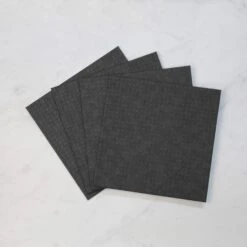 Set Of 4 Grey Weave Faux Leather Placemats
