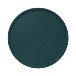 Set Of 4 Peacock & Navy Faux Leather Reversible Round Coasters -Online Tableware Store 30938350 alt02