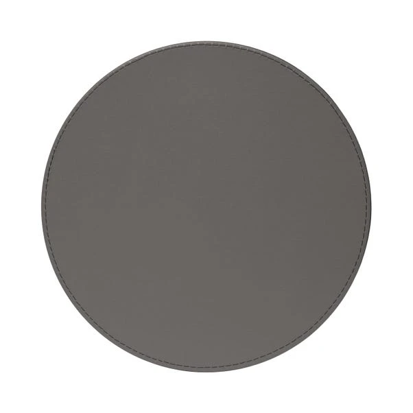 Set Of 4 Black & Grey Faux Leather Reversible Round Placemats 4 Set Of 4 Black & Grey Faux Leather Reversible Round Placemats - Image 4