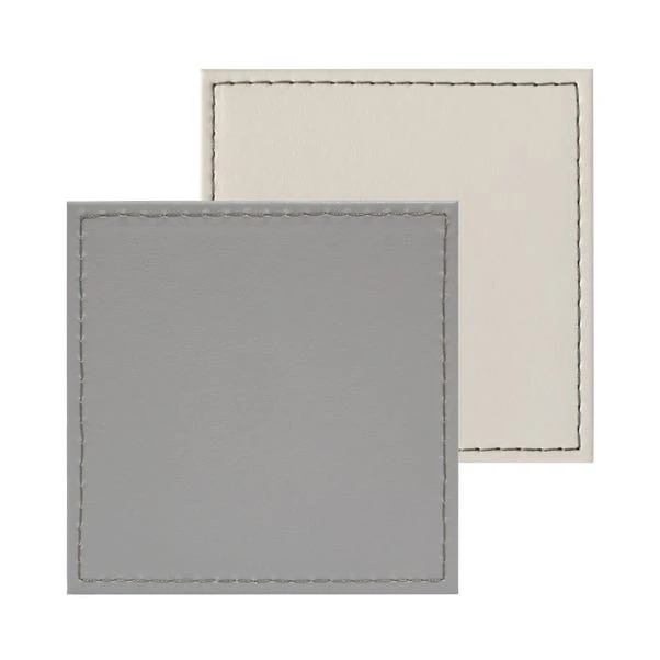 Set Of 4 Reversible Cream & Grey Faux Leather Coasters 2 Set Of 4 Reversible Cream & Grey Faux Leather Coasters - Image 2