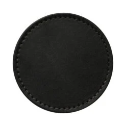 Set Of 4 Black & Grey Faux Leather Reversible Round Coasters -Online Tableware Store 30938364 alt02