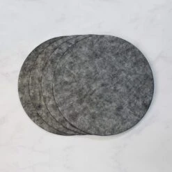 Set Of 4 Black Sparkle Faux Leather Placemats