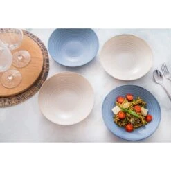Kitchencraft 4 Piece Blue Pasta Bowl Set 22cm