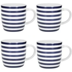 Kitchencraft Set Of 4 Blue And White Stripe Mugs -Online Tableware Store 30948717 alt02