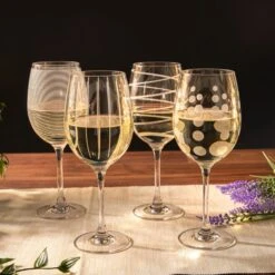 Set Of 4 Mikasa Cheers White Wine Glasses