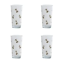 Set Of 4 Bee Highball Glasses