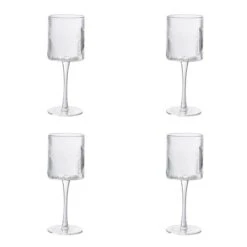 Set Of 4 Linear Wine Glasses
